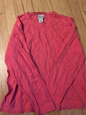 L.L. Bean Coral-Pink Long Sleeve Crew Tee